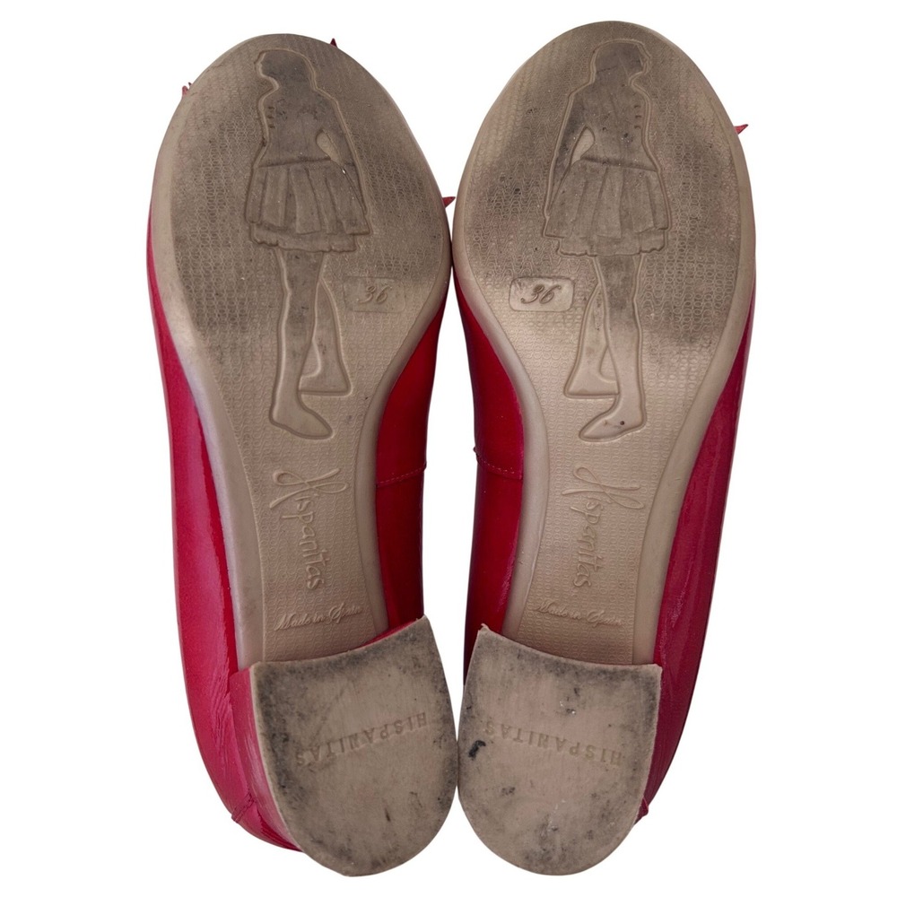 Hispanitas Red Patent Leather Low Block Heel Pumps Floral Size EU 36/US 5.5-6 - Picture 6 of 6